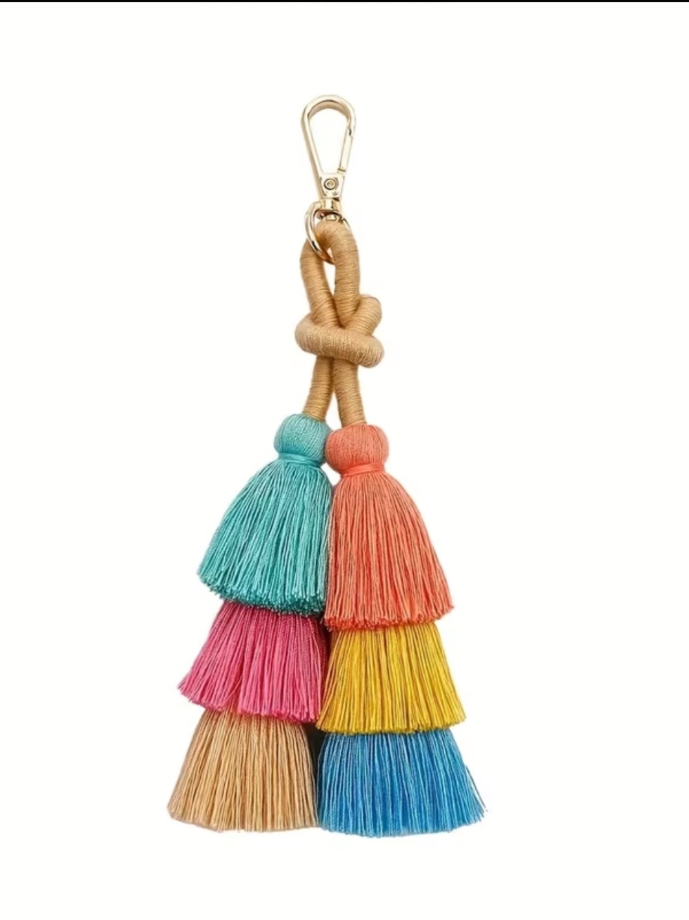 Colorful Tassel Keychain Charm - Multicolor